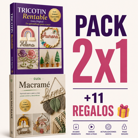 Tricotin Rentable y Macramé con videos tutoriales + 11 bonus🎁
